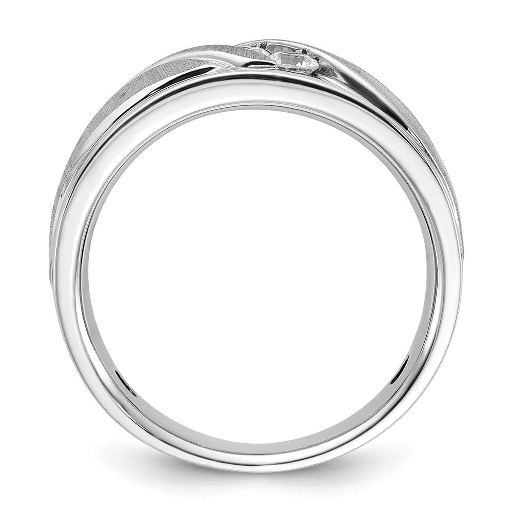 14k White Gold 1/3 carat Lab Grown Diamond VS/SI+ G+ Complete Polished and Grooved Men's Ring