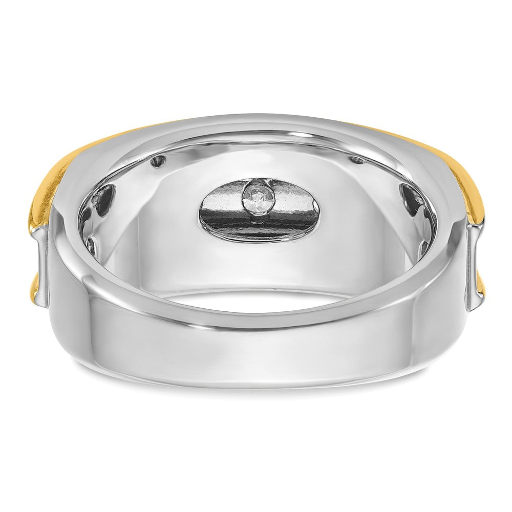 14k Two-tone IBGoodman Men's Polished 5-Stone Ring Mounting