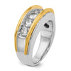 14k Two-tone IBGoodman Men's Polished 5-Stone Ring Mounting