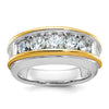 14k Two-tone IBGoodman Men's Polished 5-Stone Ring Mounting