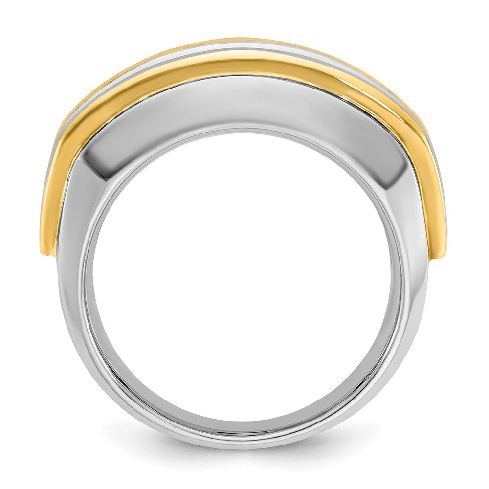 14k Two-tone IBGoodman Men's Polished 5-Stone Ring Mounting