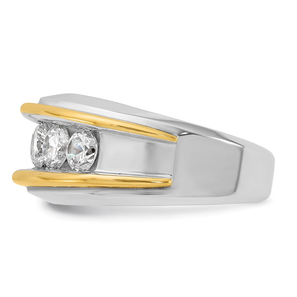 14k Two-tone IBGoodman Men's Polished 5-Stone Ring Mounting