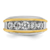 14k Two-tone IBGoodman Men's Polished 5-Stone Ring Mounting