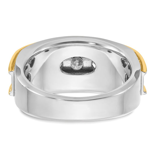 14k Two-tone IBGoodman Men's Polished 5-Stone Ring Mounting