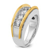 14k Two-tone IBGoodman Men's Polished 5-Stone Ring Mounting