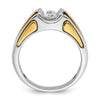 14k Two-tone Men's 3/4 carat Diamond Complete Ring