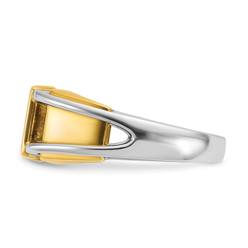 14k Two-tone Men's 3/4 carat Diamond Complete Ring