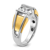 14k Two-tone Men's 3/4 carat Diamond Complete Ring