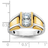 14k Two-tone Men's 3/4 carat Diamond Complete Ring