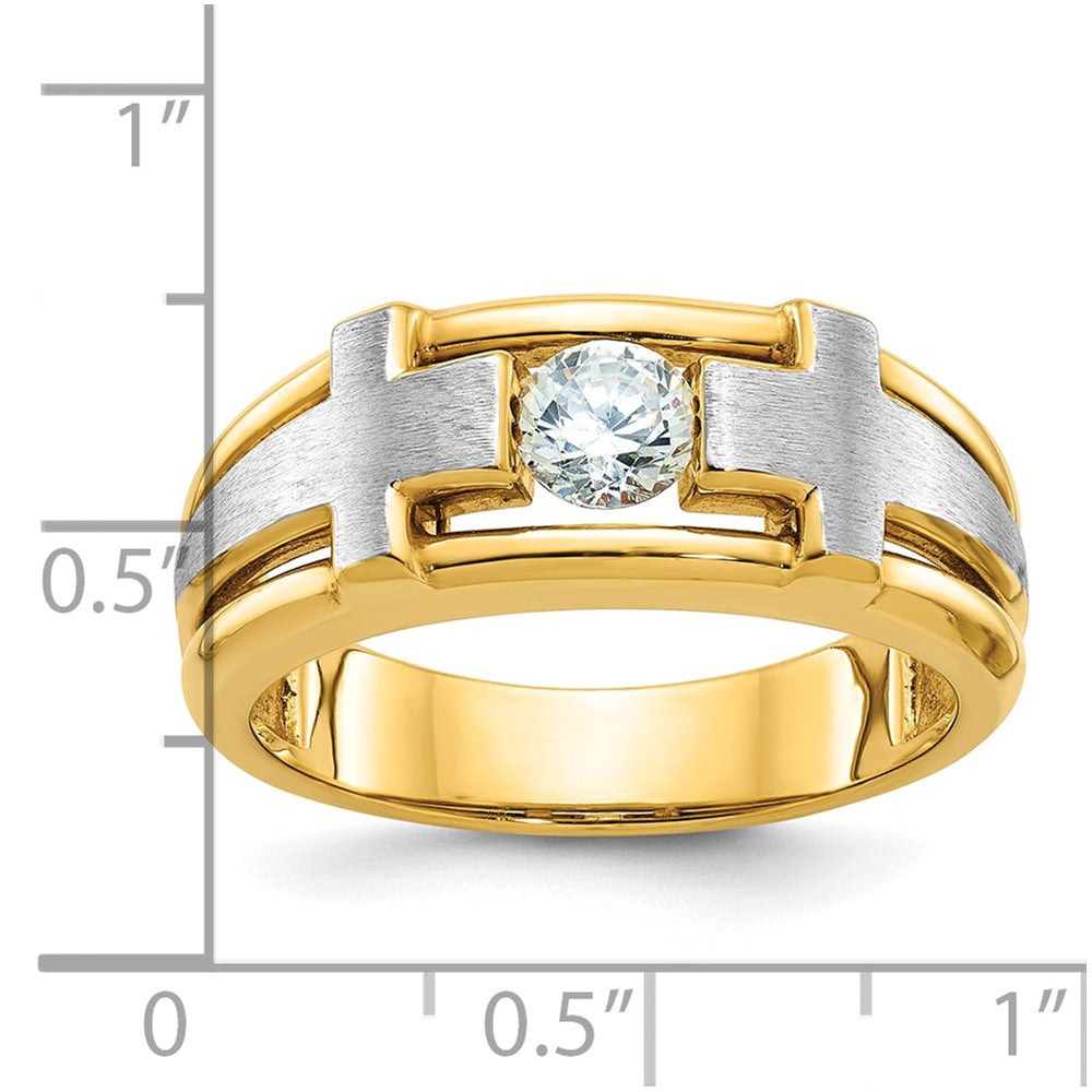 Gold Men's Diamond Cross Rings