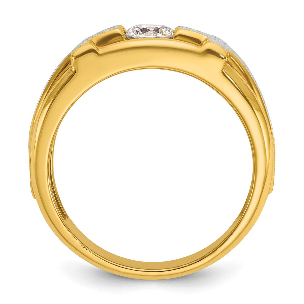 Gold Men's Diamond Cross Rings