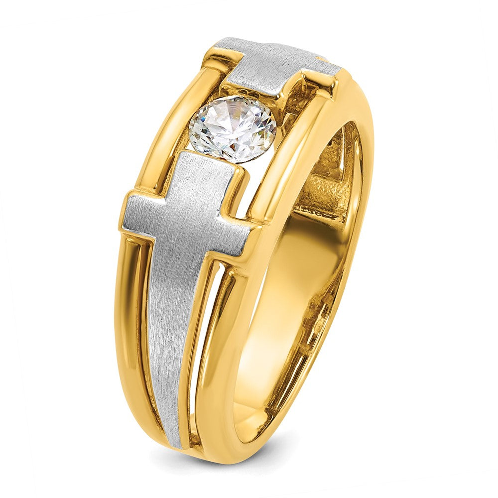 Gold Men's Diamond Cross Rings