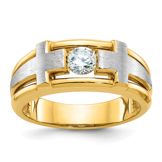 Gold Men's Diamond Cross Rings