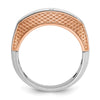 IBGoodman 14k White and Rose Gold Men's Polished and Textured 5-Stone Ring Mounting