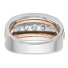IBGoodman 14k Rose and White Gold Men's Polished Cut-Out 5-Stone Ring Mounting