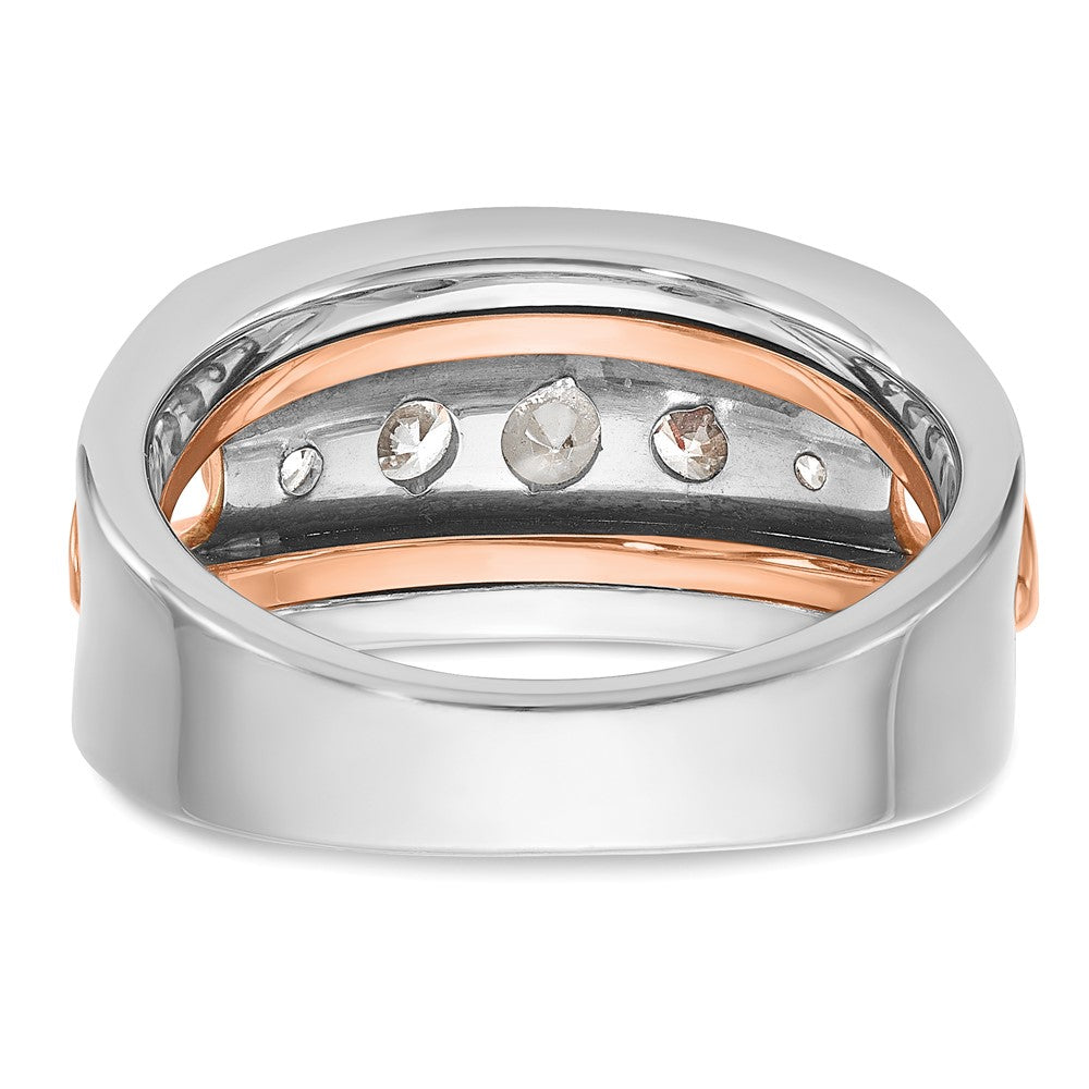 IBGoodman 14k Rose and White Gold Men's Polished Cut-Out 5-Stone Ring Mounting