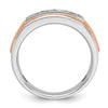 14k Rose and White Gold Men's Polished Cut-Out 5-Stone 1/2 Carat AA Quality Diamond Ring