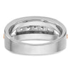 14k Rose and White Gold Men's Polished Cut-Out 5-Stone 1/2 Carat AA Quality Diamond Ring