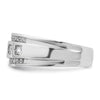 IBGoodman 14k White Gold Men's Polished and Grooved Square 1 1/4 Carat AA Quality Diamond 5-Stone Ring
