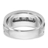 IBGoodman 14k White Gold Men's Polished and Grooved Square 1 1/4 Carat AA Quality Diamond 5-Stone Ring