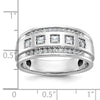 IBGoodman 14k White Gold Men's Polished and Grooved Square 1 1/4 Carat AA Quality Diamond 5-Stone Ring