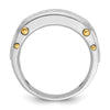 IBGoodman 14k Two-tone Men's Polished and Cut-Out Square 5-Stone Ring Mounting