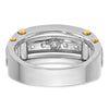 14k Two-tone Men's Polished and Cut-Out 5-Stone 1 Carat AA Quality Square Diamond Ring