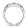 14k Two-tone Men's Polished Grooved and Cut-Out 5-Stone 1/2 Carat AA Quality Diamond Ring