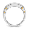 14k Two-tone Men's Polished Grooved and Cut-Out 5-Stone 1 Carat AA Quality Diamond Ring