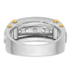14k Two-tone Men's Polished Grooved and Cut-Out 5-Stone 1 Carat AA Quality Diamond Ring