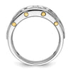 14k Two-tone Men's Polished 3-Stone 1 Carat AA Quality Diamond Ring