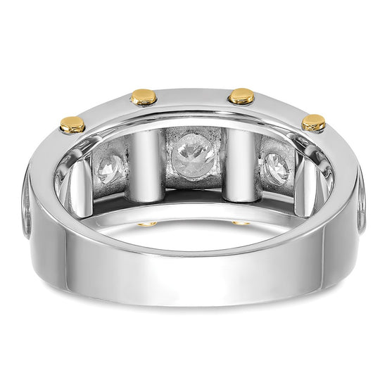 14k Two-tone IBGoodman Men's Polished 3-Stone Ring Mounting