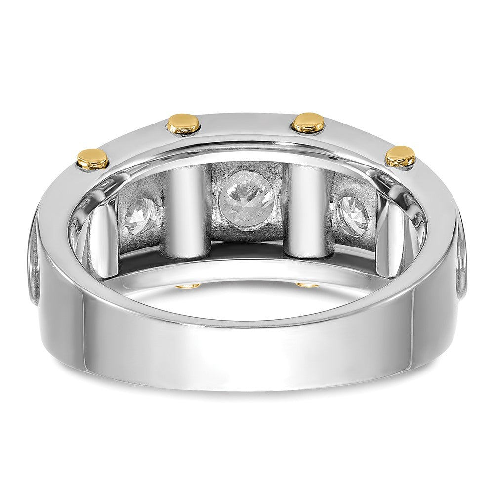 14k Two-tone IBGoodman Men's Polished 3-Stone Ring Mounting