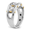 14k Two-tone IBGoodman Men's Polished 3-Stone Ring Mounting