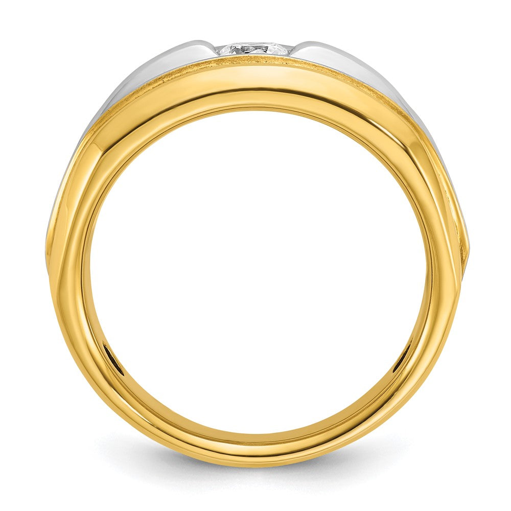 14k Two-tone Men's 1/3 carat Diamond Complete Ring