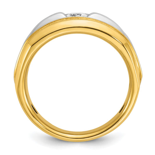 14k Two-tone Men's 1/3 carat Diamond Complete Ring