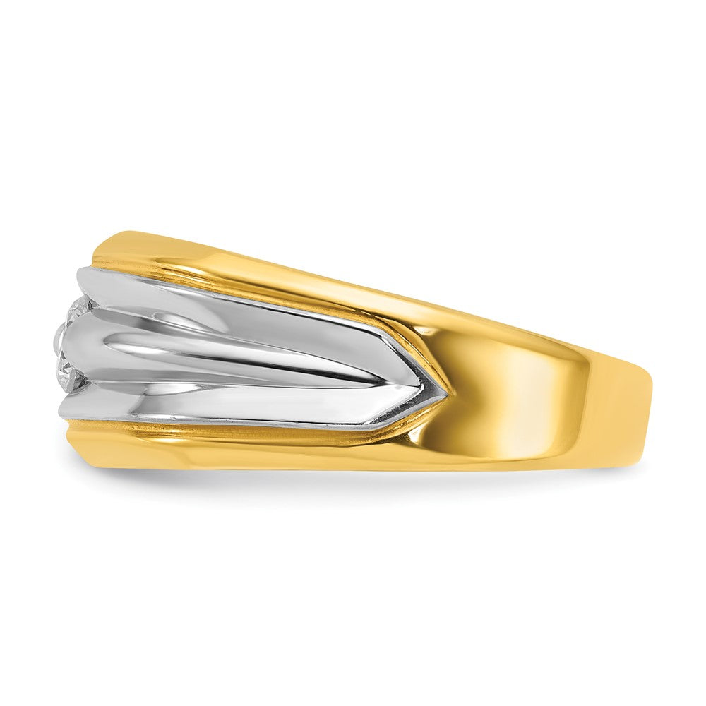 14k Two-tone Men's 1/3 carat Diamond Complete Ring