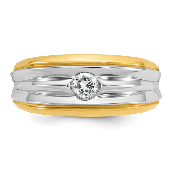 14k Two-tone Men's 1/3 carat Diamond Complete Ring