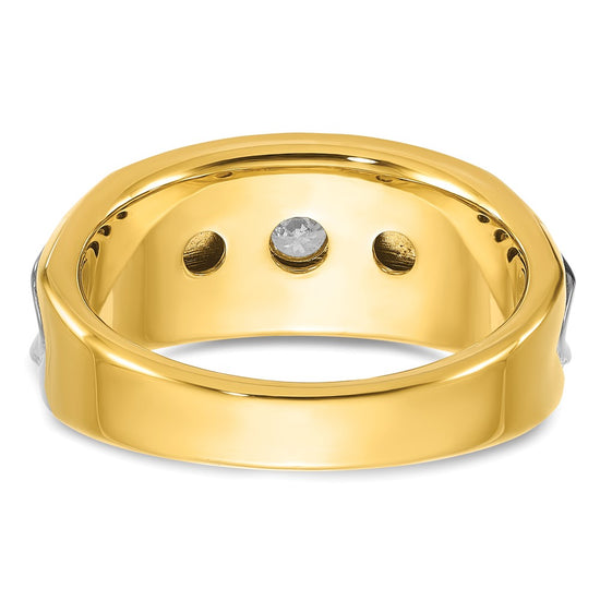 14k Two-tone Men's 1/3 carat Diamond Complete Ring