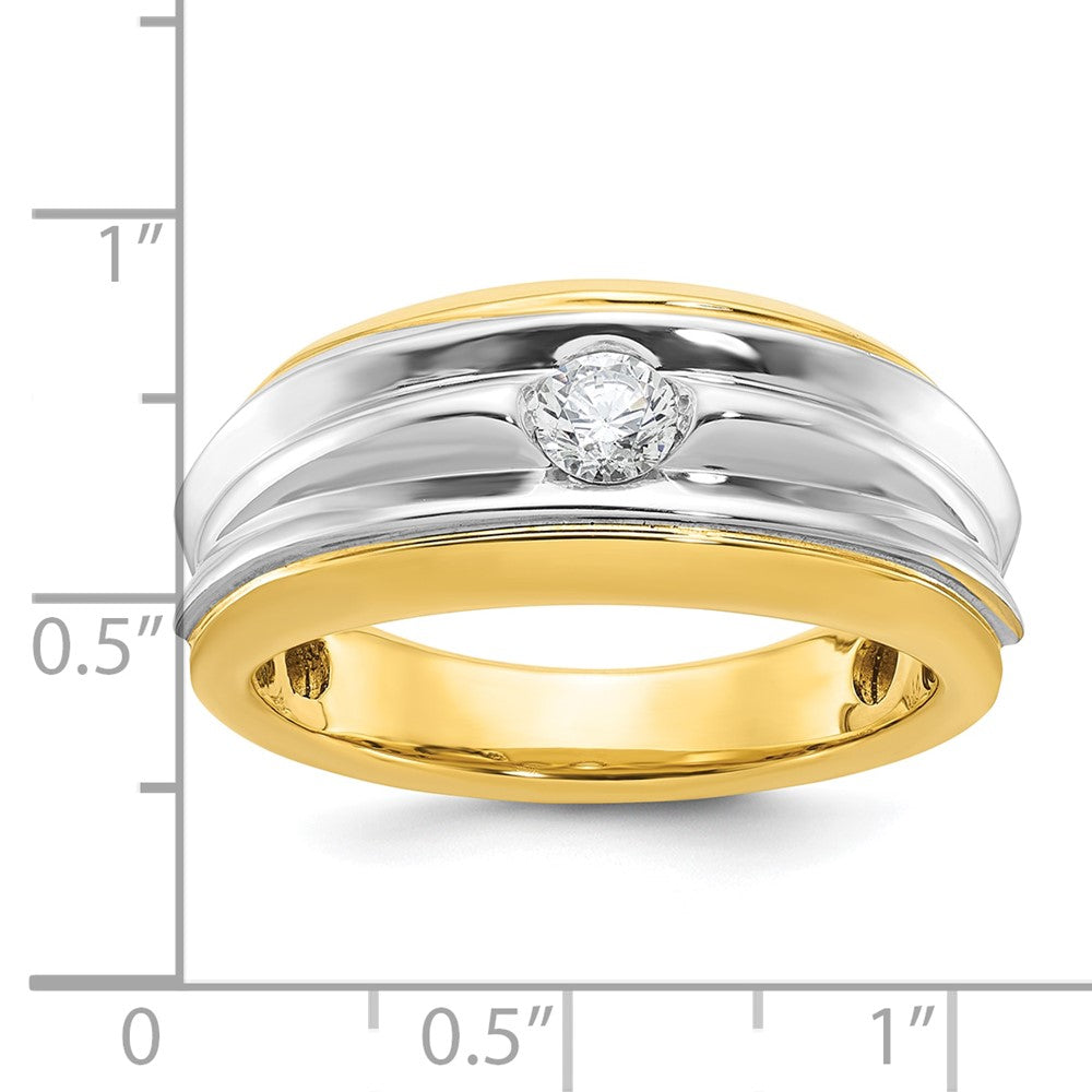 14k Two-tone Men's 1/3 carat Diamond Complete Ring