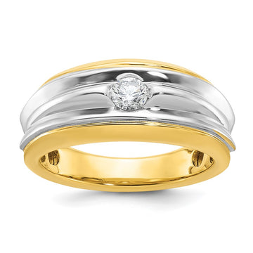 14k Two-tone Men's 1/3 carat Diamond Complete Ring