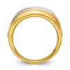 14k Two-tone Men's Polished and Grooved 5-Stone 1 Carat AA Quality Diamond Ring