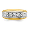 IBGoodman 14k Two-tone Men's Polished and Grooved 5-Stone Ring Mounting