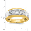 14k Two-tone Men's Polished and Grooved 5-Stone 1 Carat AA Quality Diamond Ring