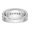 14k White Gold with Black Rhodium Men's Polished and Textured Square 5-Stone 3/4 Carat AA Quality Diamond Ring