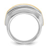 14k Two-tone IBGoodman Men's Polished 7-Stone Ring Mounting