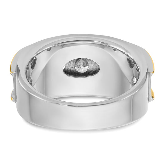 14k Two-tone IBGoodman Men's Polished 7-Stone Ring Mounting