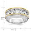 14k Two-tone IBGoodman Men's Polished 7-Stone Ring Mounting