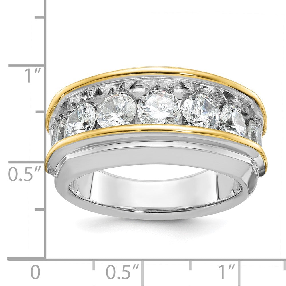 14k Two-tone IBGoodman Men's Polished 7-Stone Ring Mounting