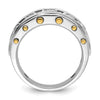 14k Two-tone Men's Polished and Cut-Out 5-Stone 1 Carat AA Quality Diamond Ring